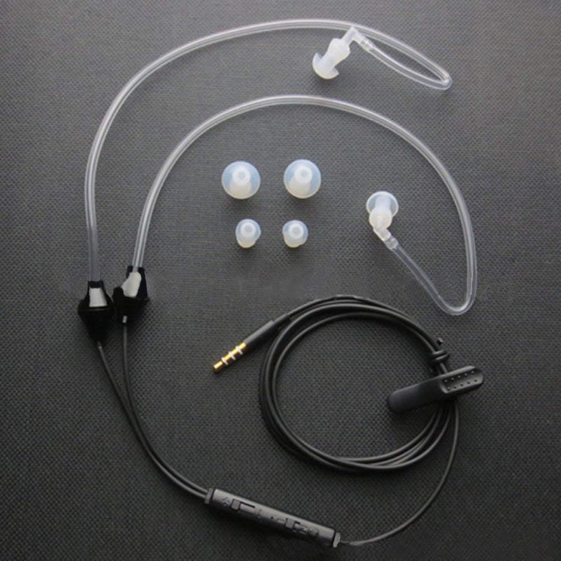 RICH IStereo Ear Headphones,Air Tube Anti-Radiation Headsets Earphone,in Ear Stereo Noise Isolating Anti-Radiation Earbuds with Microphone for Mobile Phone Black - Image 2